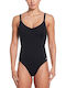 Vneck One Piece Athletic Swimsuit Black