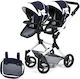 Double Dolls Pushchair Twin Neo Blue with Bayer Design Bag
