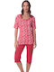 Tres Chic Summer Women's Pyjama Set Red
