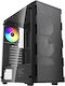Supercase PS195-10-M Gaming Midi Tower Κουτί Υπολογιστή με Πλαϊνό Παράθυρο Μαύρο