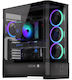 Endorfy Aquarius 8000 Corona Gaming Midi Tower Κουτί Υπολογιστή με Πλαϊνό Παράθυρο και ARGB Φωτισμό Μαύρο