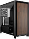 Corsair FRAME 4000D WOOD RS Gaming Midi Tower Computer Case with Side Window Black/Walnut