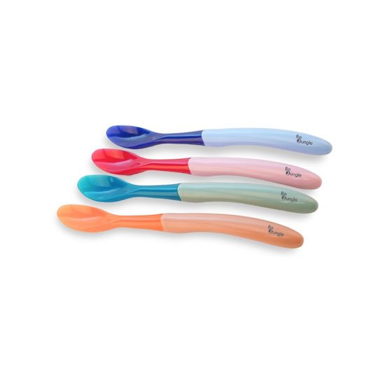 Bo Jungle Baby Set with Spoons with Heat Sensing 4 Pieces