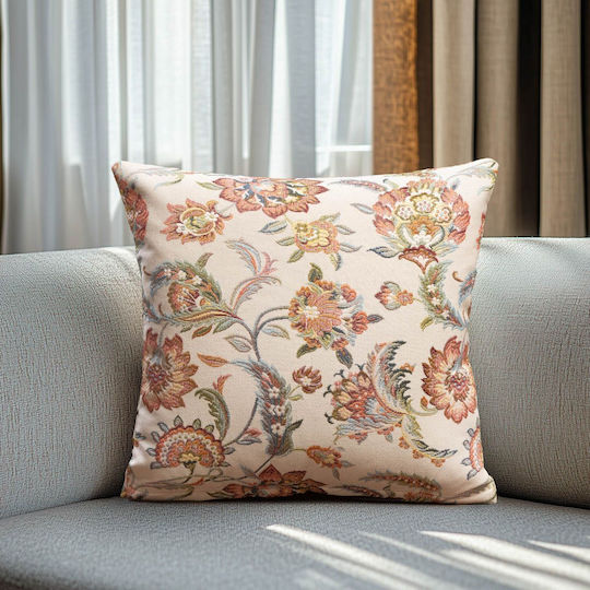 Beauty Home Μαξιλαροθήκη Ινδικά Λουλούδια 45x45εκ.