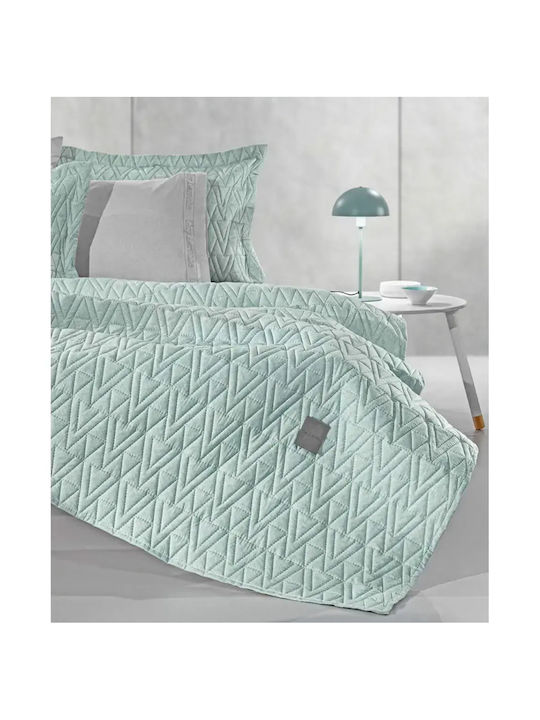 Guy Laroche Kylian Tagesdecken Set Halbdoppel Microfiber Minz 180x240cm 2Stücke