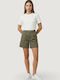 Damen Hohe Taille Shorts Khaki