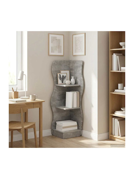 Ecke Bücherregal Grau Beton 34x33x102cm