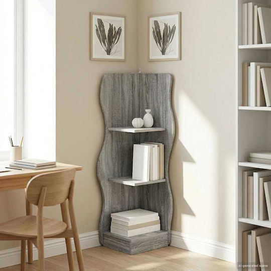 Ecke Bücherregal Grau Sonoma 34x33x102cm