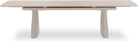 Extendable Aluminum Table Ecru 240(+60)x100x76cm