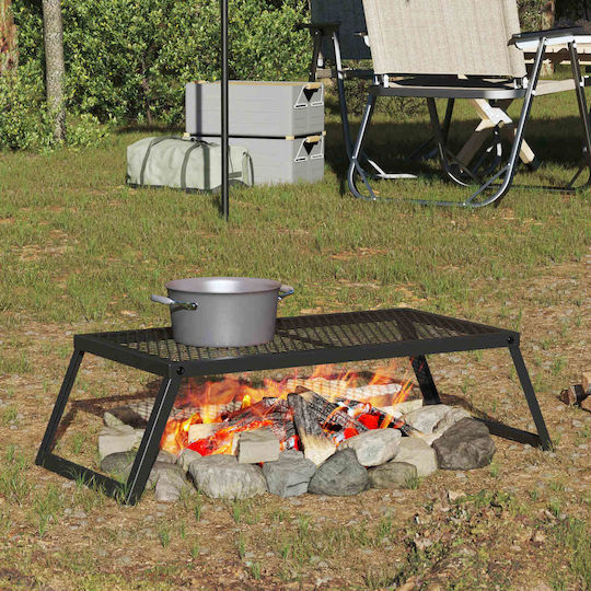 vidaXL Camping Table Folding 58x31x18.5cm Black