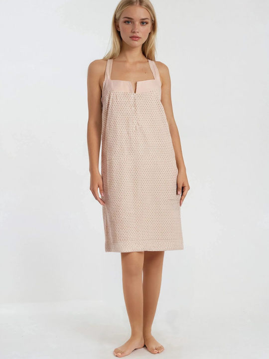 Pink Label Summer Women's Nightgown Beige