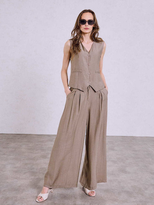 Celestino Γυναικεία Υφασμάτινη Παντελόνα Loose Fit Celestino Γυναικεία Υφασμάτινη Παντελόνα Loose Fit