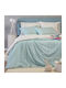 Melinen River Bed Sheets Set Double 235x270cm Turquoise (4pcs)