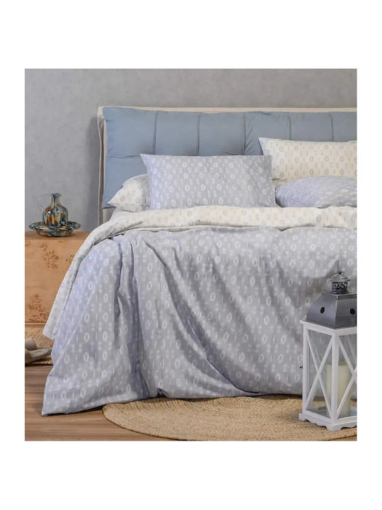 Melinen River Set Bed Sheets Double With Rubber Hugger 160x200+32cm 4 Pieces