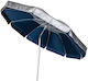 Lianos Folding Aluminum Beach Umbrella Diameter 2.2m with UV Protection and Silver Air Duct Blue