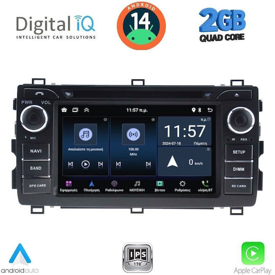 Digital IQ Car Audio System for Toyota Auris 2013-2015 Bluetooth USB WiFi GPS Apple CarPlay Android Auto with 7" Touch Screen