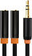 Cabletime Καλώδιο Ήχου 3.5mm male - 2x 3.5mm female Μαύρο 0.2m με Επίχρυσους Ακροδέκτες CT-AV309-P12G