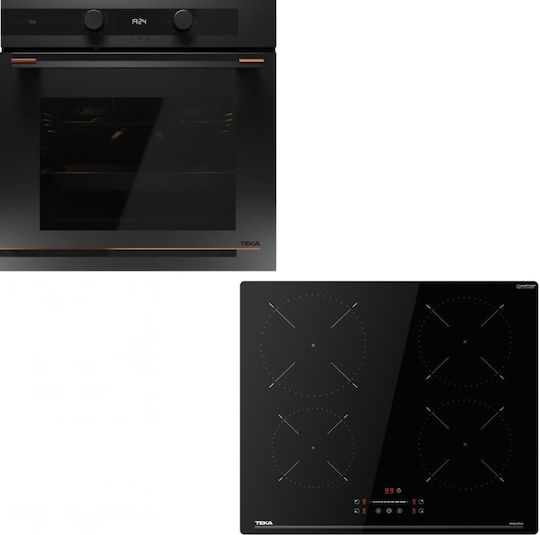 Teka HLB 84-G1 BM + IBC 64110 SSM Under Counter Oven 71l with Inductive Hobs W59.5cm Black