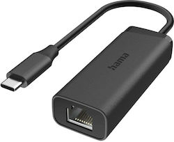 Hama Захранващ Адаптер USB-C 2.5 Гигабитов Ethernet Черен Hama Захранващ Адаптер USB-C 2.5 Гигабитов Ethernet Черен