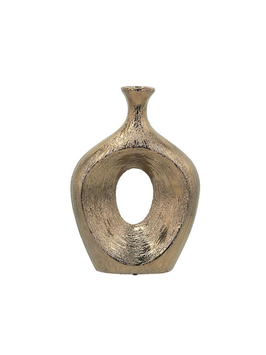 Artekko Vază Decorativă Ceramică Aurie 23x8xÎnălțime33.5cm