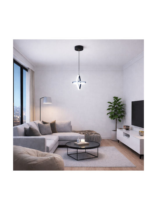 VenCore Black LED Ceiling Light with Adjustable Warm to Cool White Light 22x22x24cm