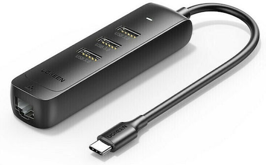 Ugreen Хъб 3 Порта USB 2.0 с Връзка USB-A / Ethernet