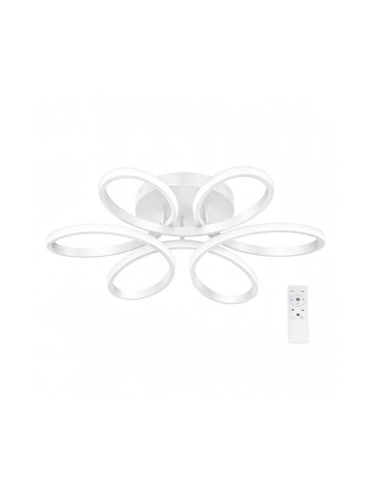 VenCore Plafonieră de Tavan 60 cm Albă cu LED Integrat și Telecomandă