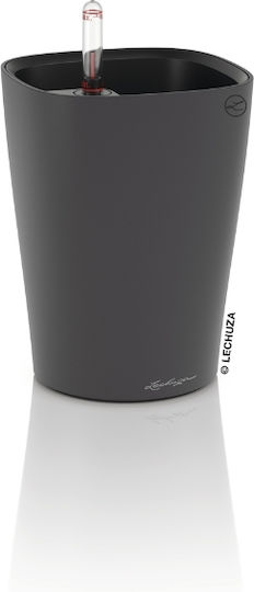 Lechuza Мини Делтини Самополивна Саксия За Цветя Basalt Сив 10x10x13см