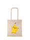 Shopping Bag Natural Long Handles Pikachu
