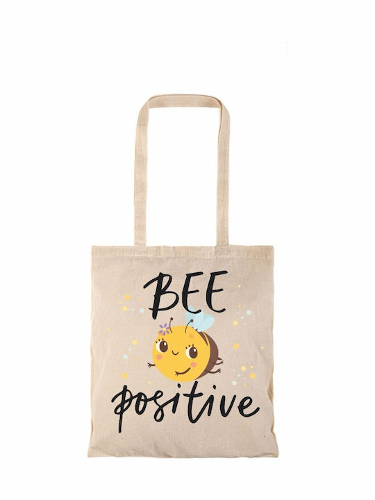 Τσάντα Αγοράς Natural Μακριά Χερούλια Bee Positive