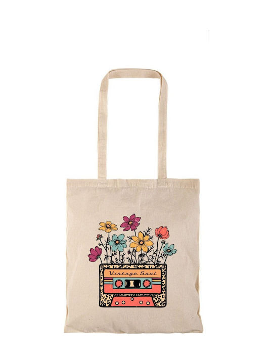 Geantă De Cumpărături Naturală Cu Mânere Lungi Vintage Soul