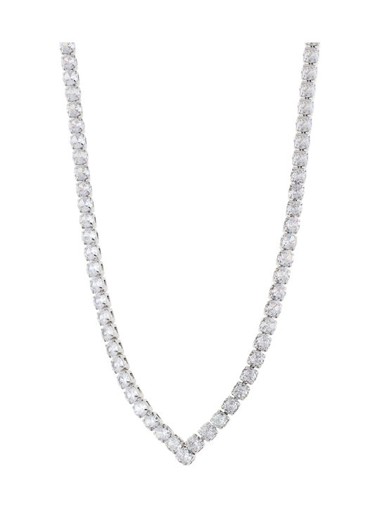 Oxette Choker Steel with Zircon