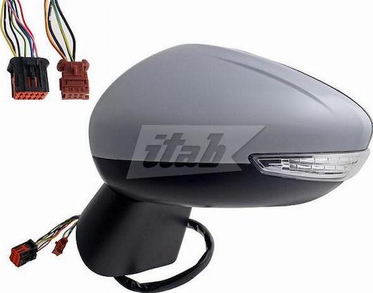Electric Heated Electric Folding Painted Mirror with Signal & Safety Light 10 Pin A Quality Convex Glass Suitable for Citroen C3 Air Cross 2017-2021 2r/2c 98179855xt Left 1 Pc
