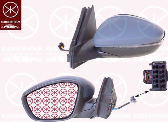 Electric Heated Electric Folding Painted Mirror with Led Signal Light Safety Light and Sensor 10h10p + 4h2p A Quality Convex Glass Suitable for Opel Corsa F 2023 P2j0 98260175xt Right 1 Pc