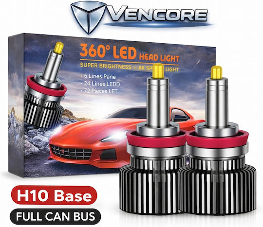 VenCore Car and Motorcycle Lamp H10 Canbus LED 6000K Cold White 12-24V 45W