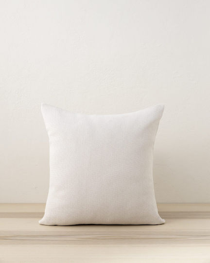Nima Decorative Pillow Case Iris From 100% Cotton Light Beige 45x45cm