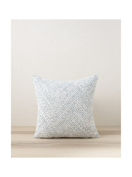 Nima Decorative Pillow Case Aria Made of 100% Cotton White Petrol 45x45cm