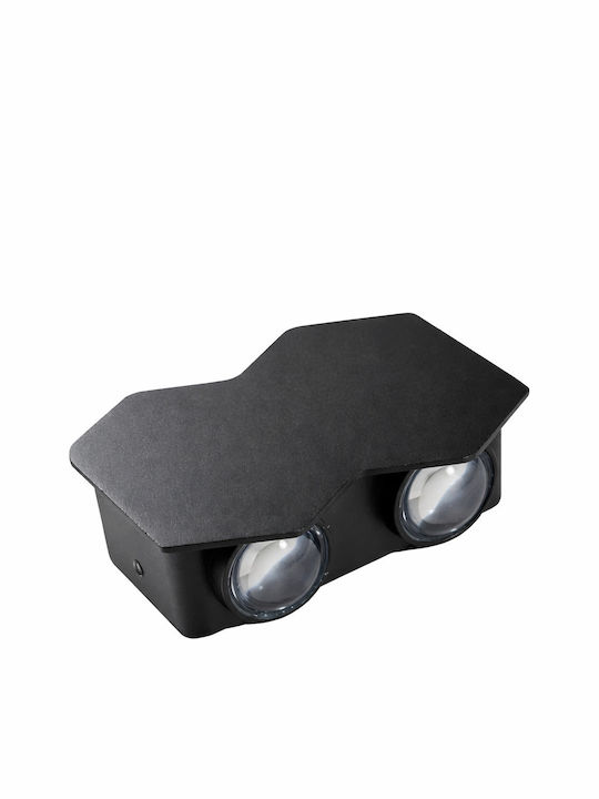Lampă De Perete Led Ax231 Exterior Interior 4 Surse 10w Negru 3000k