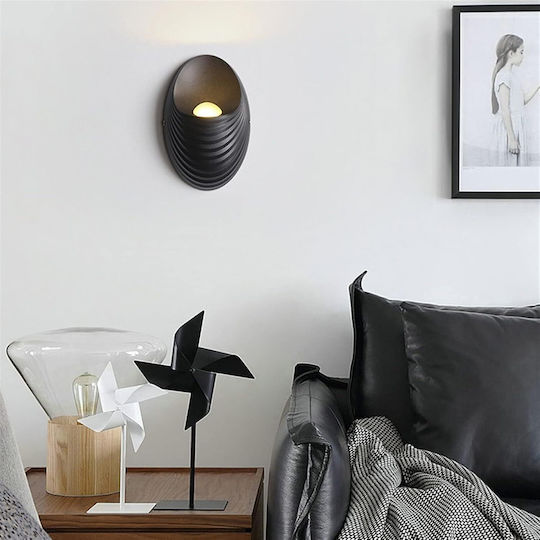 Wandmontierte Außenbeleuchtung Shell 5w 3000k Schwarz
