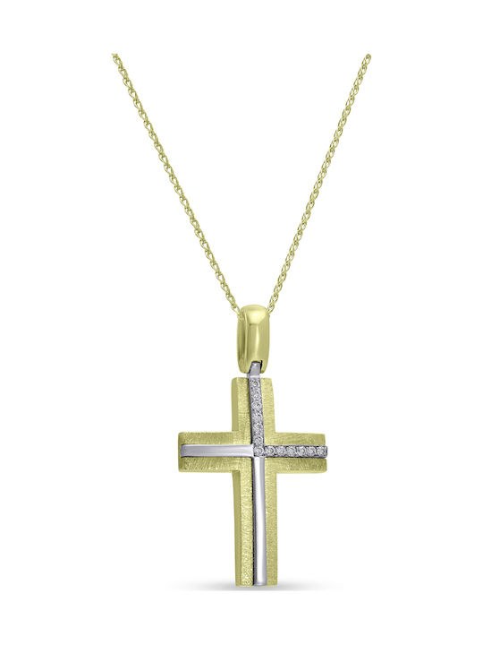 Ortaxidis Vergoldeter Kreuz 18K mit Kette