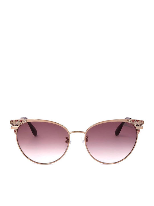 Blumarine Women Sunglasses With Gold Frame And Pink Lens SBM163S A39V