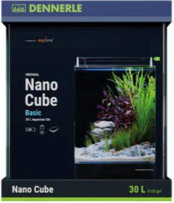 Dennerle Nano Cube Basic Аквариум За Риби Капацитет 30л с Осветление Филтър 30x30x35см Черен