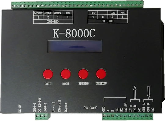Dc5v Dmx Spi Controller 8 Θύρες Εξόδου Optonica Opt7145