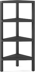 Costway Eckregal 4 Ebenen Offene Regale Freistehend Schwarz 99 X 33 X 46 Cm Jz10425bk