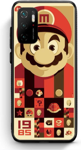 Xiaomi Poco M3 Pro Super Mario Черен Лъскав Калъф
