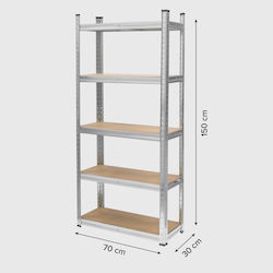 Raft Metalic De Depozitare 150x70x30 Argintiu