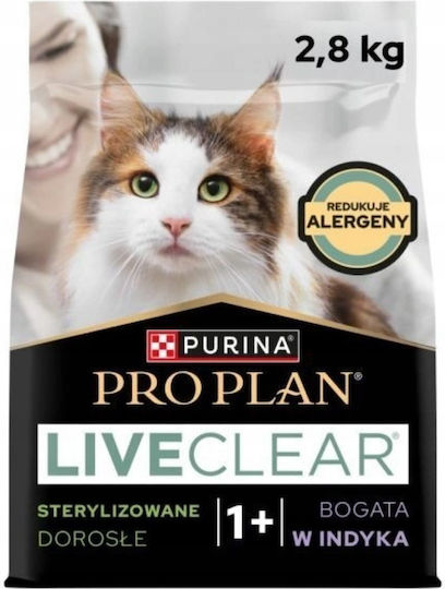 Pro Plan Live Clear Dry Food for Adult Neutered Cats with Sensitive Urinary with Turkey 2.8kg