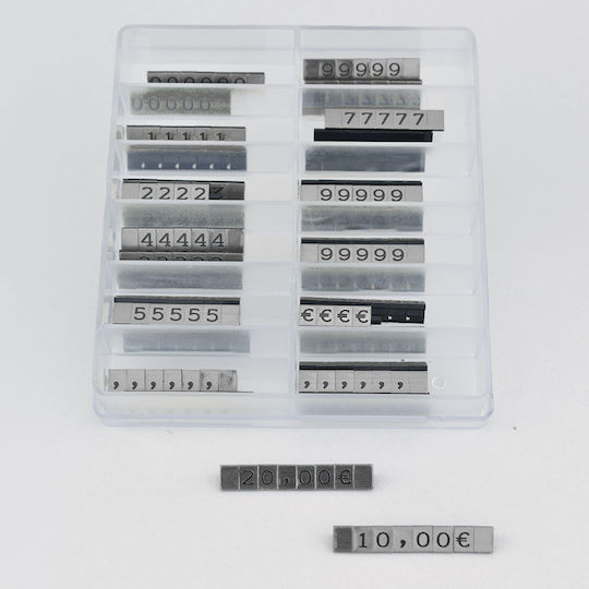 Set 280 Stück Präsentationsständer Mini 0,6cm Silber Schwarze Buchstaben