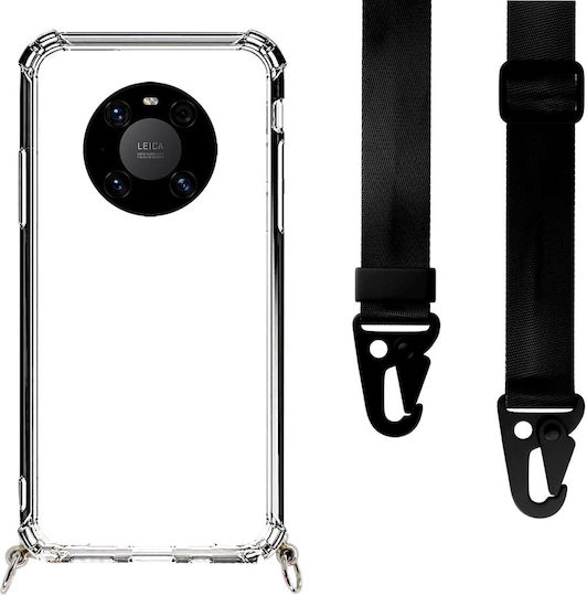 Θήκη Κινητού Διάφανη Ιμάντα Black Huawei Mate 40