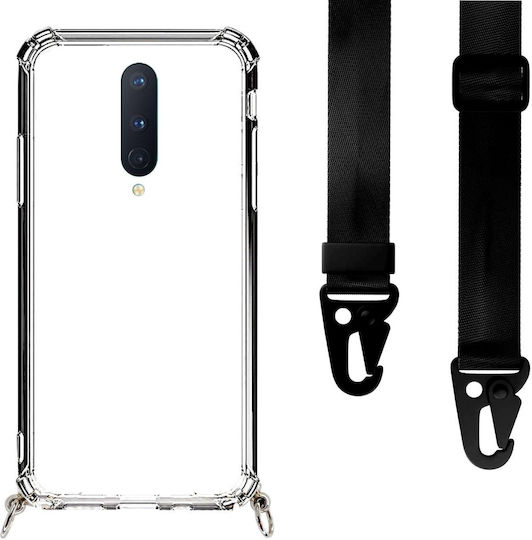 Handyhülle Transparent Nackenriemen Schwarz OnePlus 8